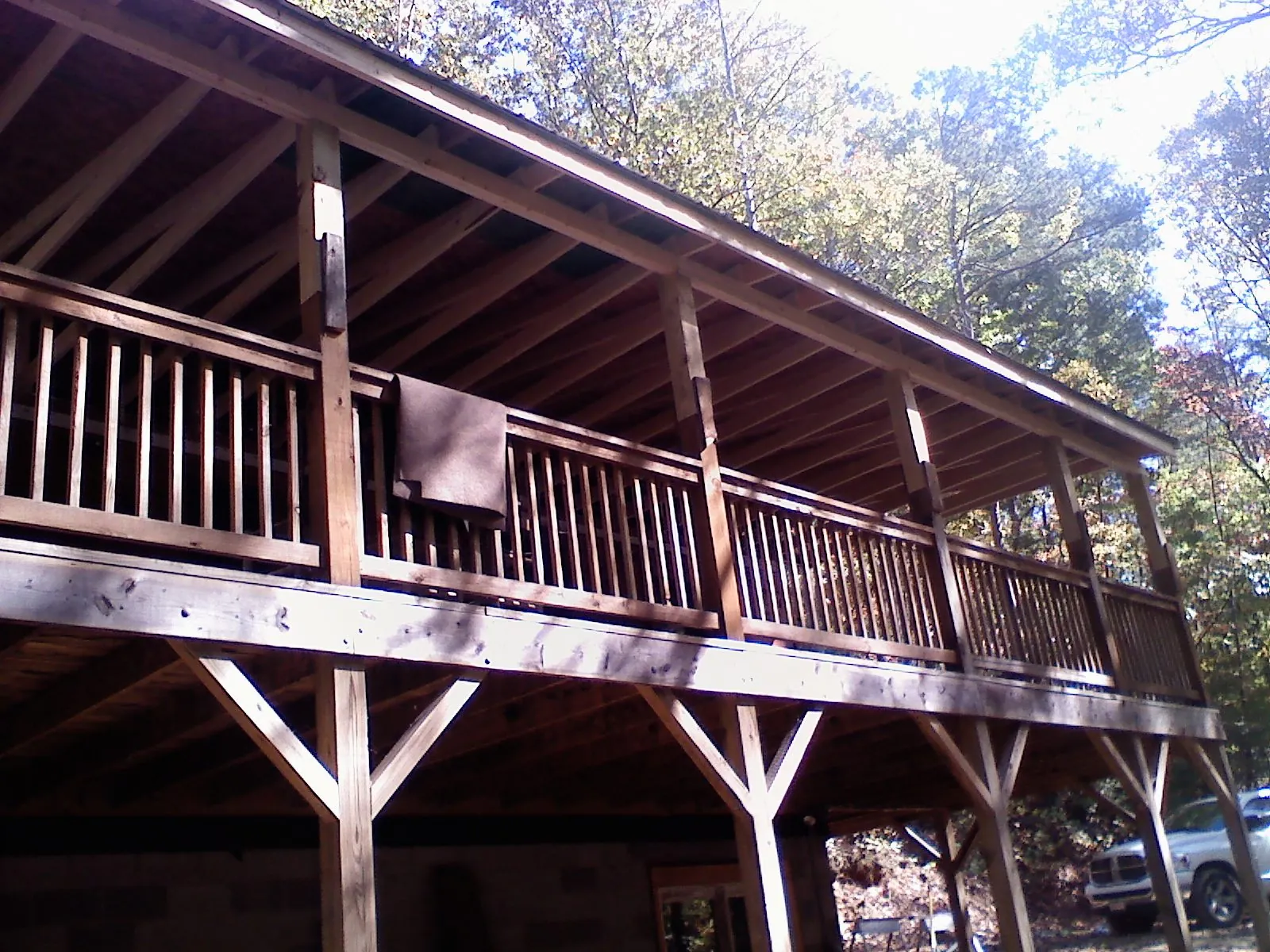 Timber framing under a new elevated porch and deck — Roof Leak Repair in Fort Thomas by Roofing Brothers